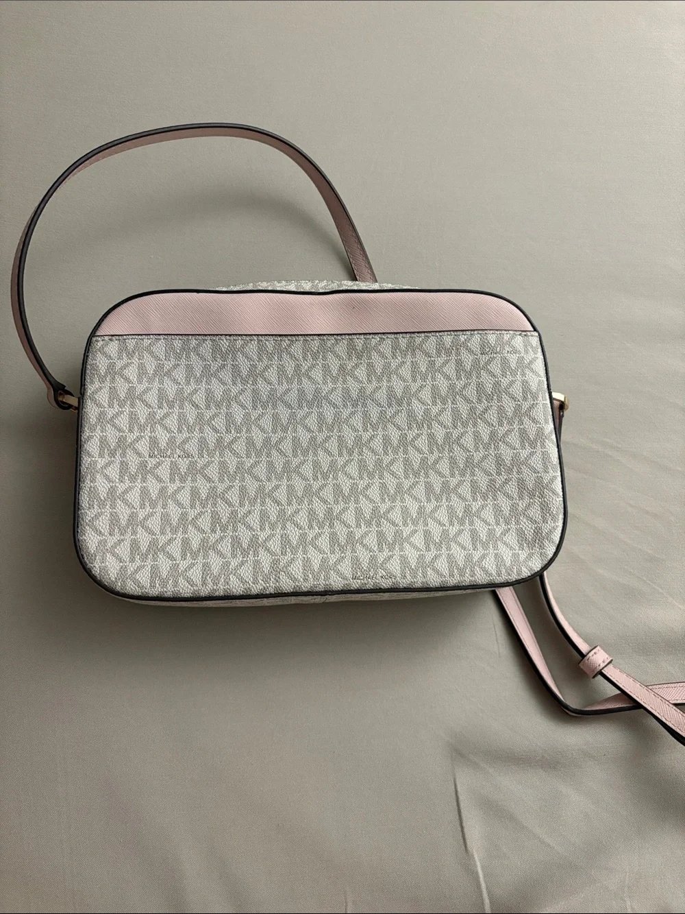 Michael Kors Pink Trim MK Logo Crossbody Bag - Picture 2 of 2